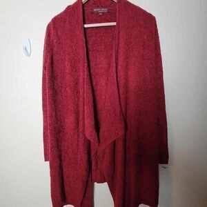 Barefoot Dreams Bamboo Chic Lite Calypso Drape Cardigan Burgundy S/M